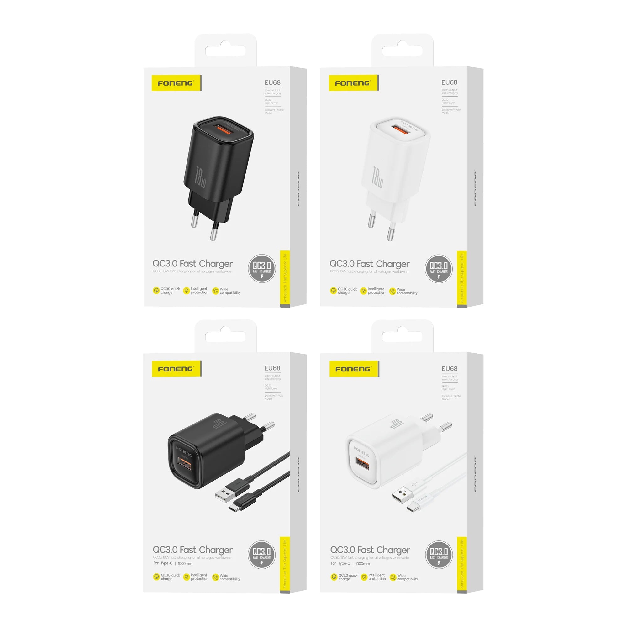 Foneng EU68 18W USB-A Quick Charge Adapter