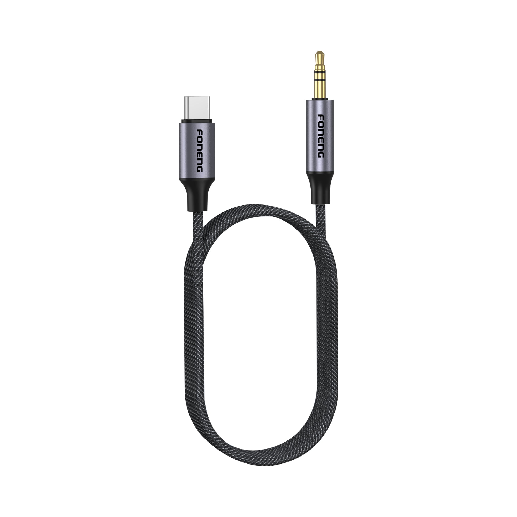 Foneng BM31 Metal Audio Cable – Male 3.5mm to Type-C / Male 3.5mm to Lightning