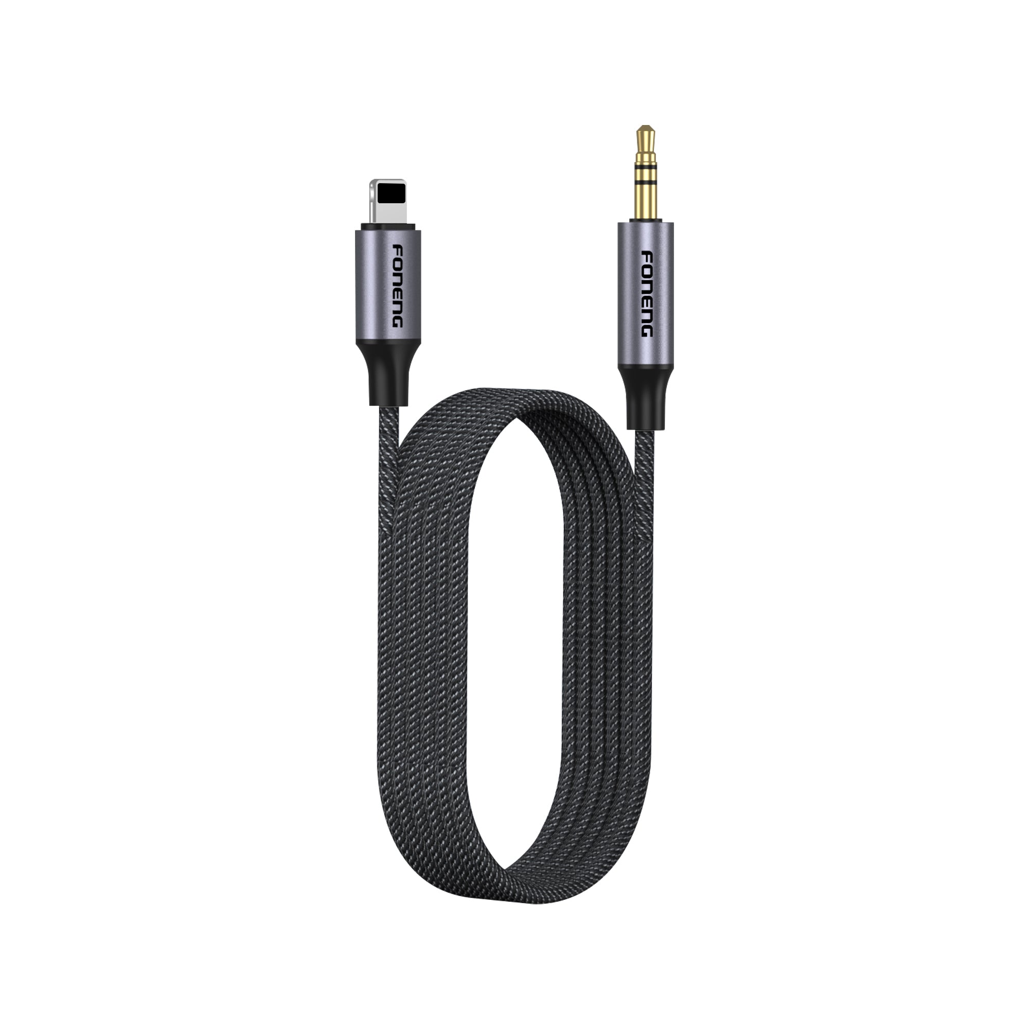 Foneng BM31 Metal Audio Cable – Male 3.5mm to Type-C / Male 3.5mm to Lightning