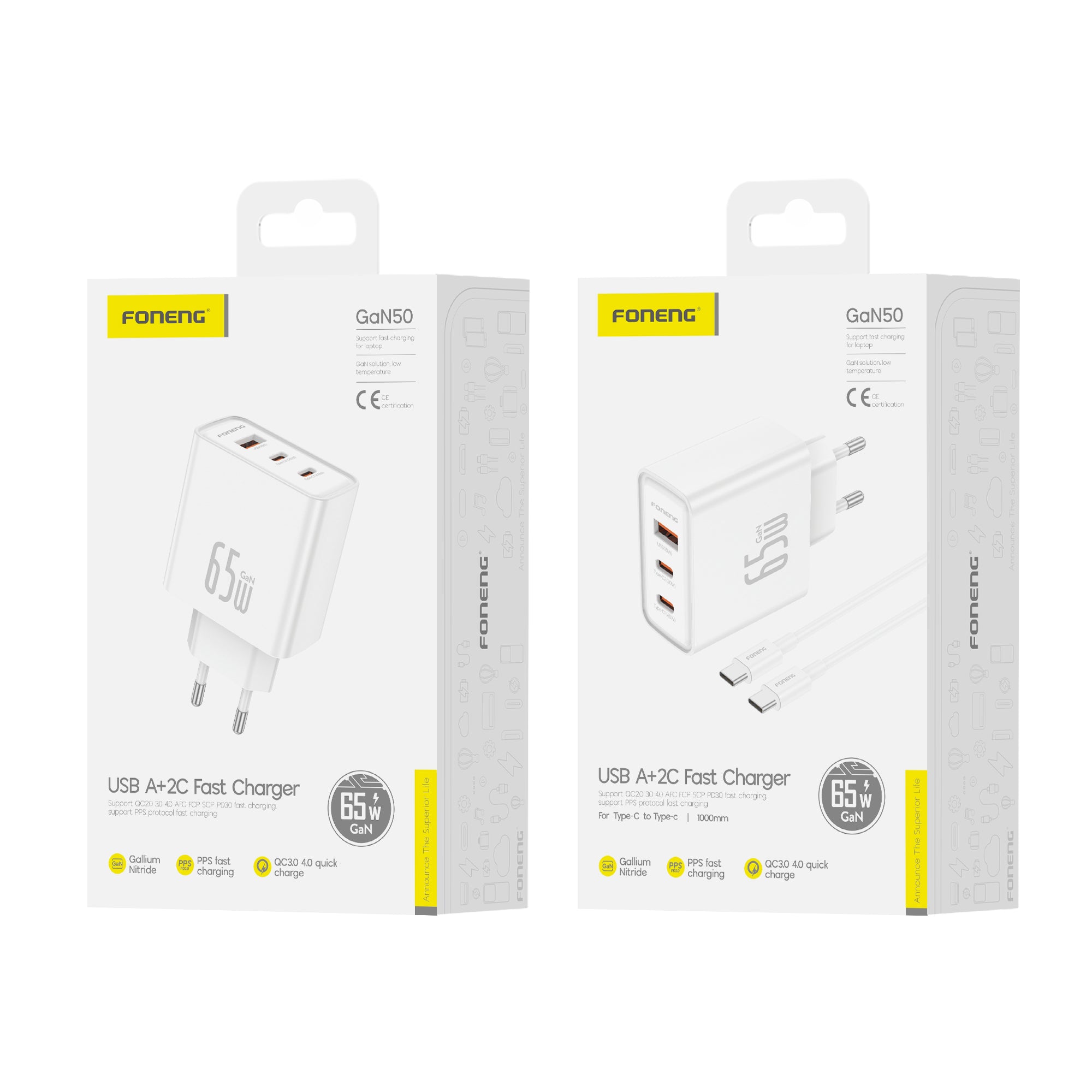 Foneng GaN50 EU CToC 3port (65W) Charger