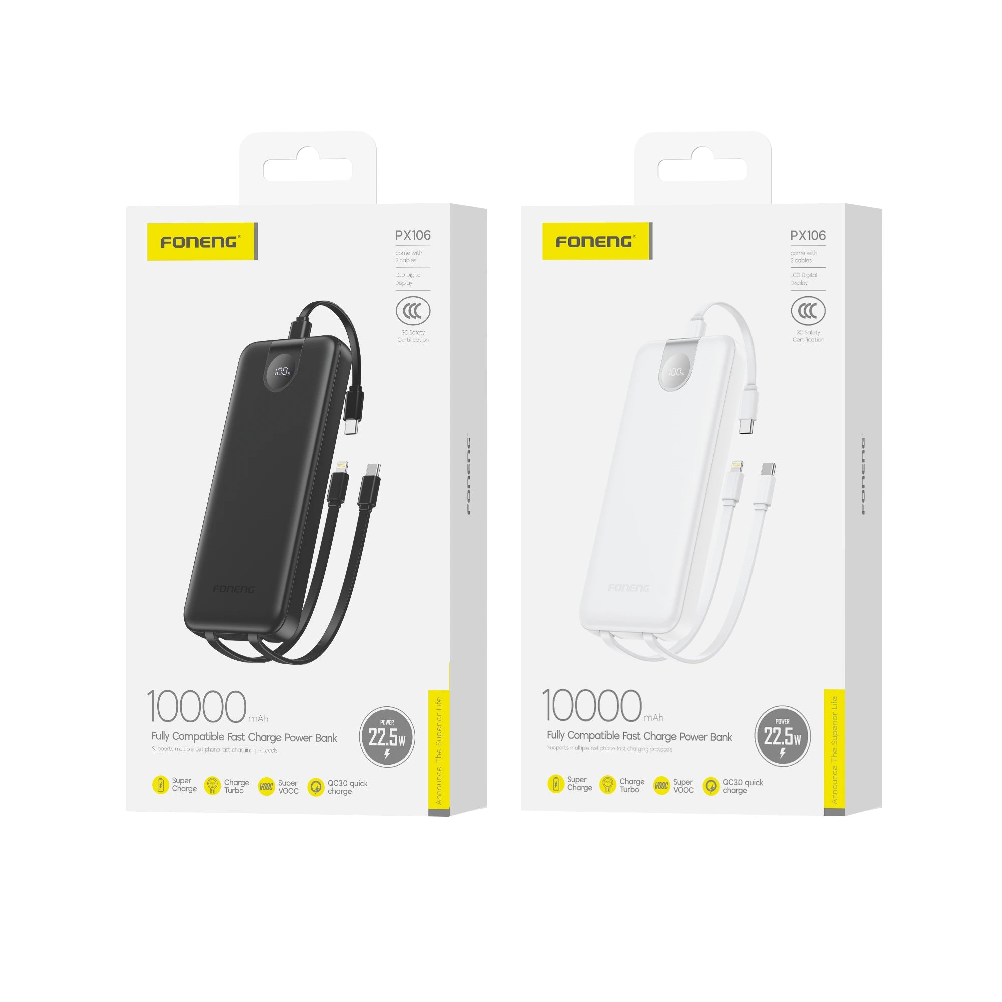 Foneng 3-in-1 Power Bank (22.5W Fast Charge)